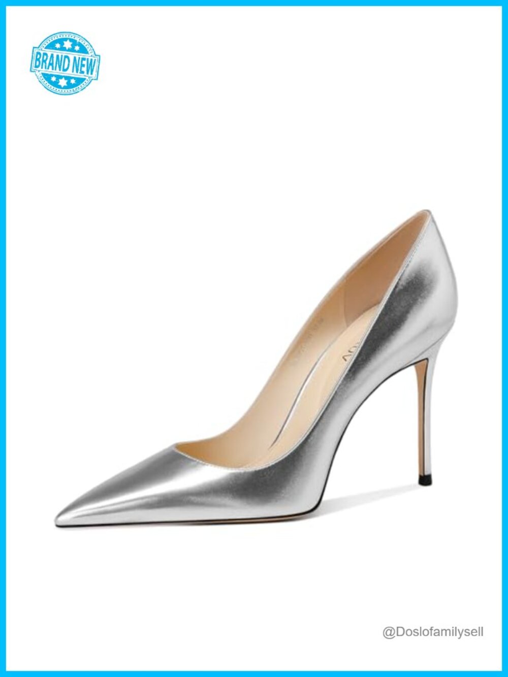 Faux Leather Pointed Toe Stiletto Heel Pumps for Women Formal Dress Shoes